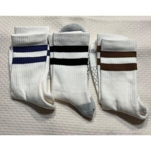 Bombas Women's Large Vintage Strips Half Calf Socks Set of 3 NEW